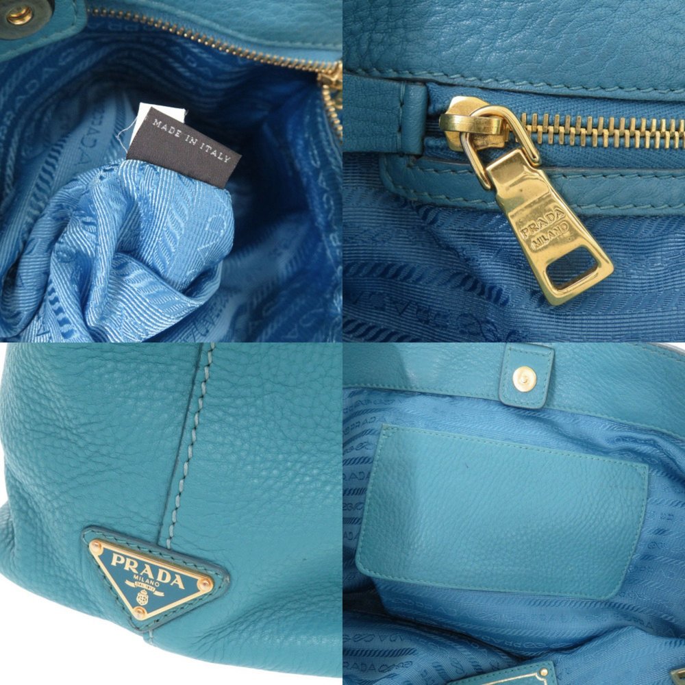Prada BR4617 Leather Blue 2-Way Tote Bag/Shoulder Bag 0099 PRADA - Picture 7 of 10